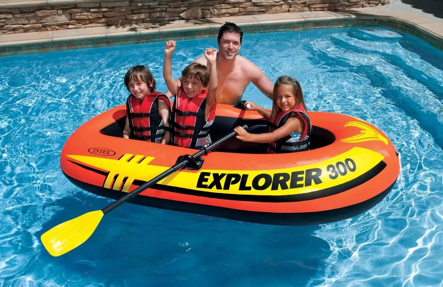 Bateau Gonflable 3 Place EXPLORER 300 (211x117x41cm) + Pompe Et Rame INTEX SOUQQY Bateau Gonflable 3 Place EXPLORER 300 (211x117x41cm) + Pompe Et Rame INTEX SOUQQY